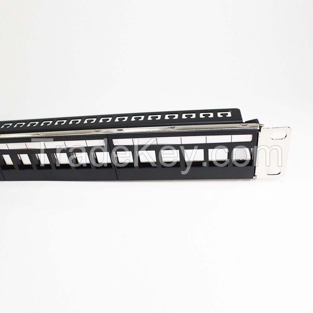 No Punch Down Blank Patch Panel Cat6, 6A Feed Through Coupler Network Patch Panel