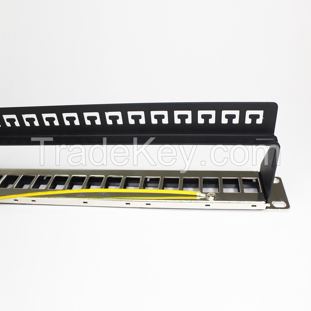 No Punch Down Blank Patch Panel Cat6, 6A Feed Through Coupler Network Patch Panel