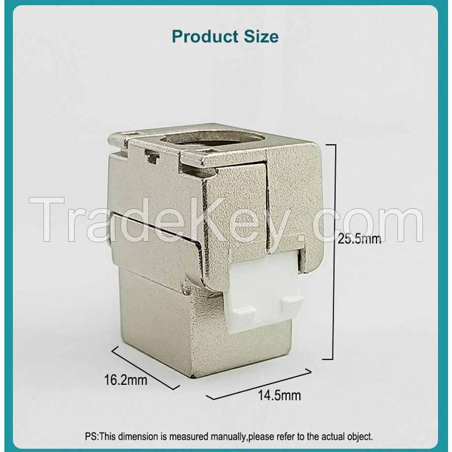 RJ45 Ethenet Module Super Short Zinc Alloy Toolless Shielded Keystone Jack