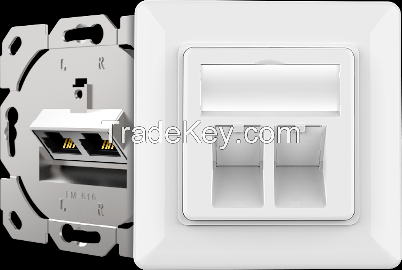 1 2 3 4 Port Classic Keystone Jack Faceplate Shielded RJ45 Network Wall Plates