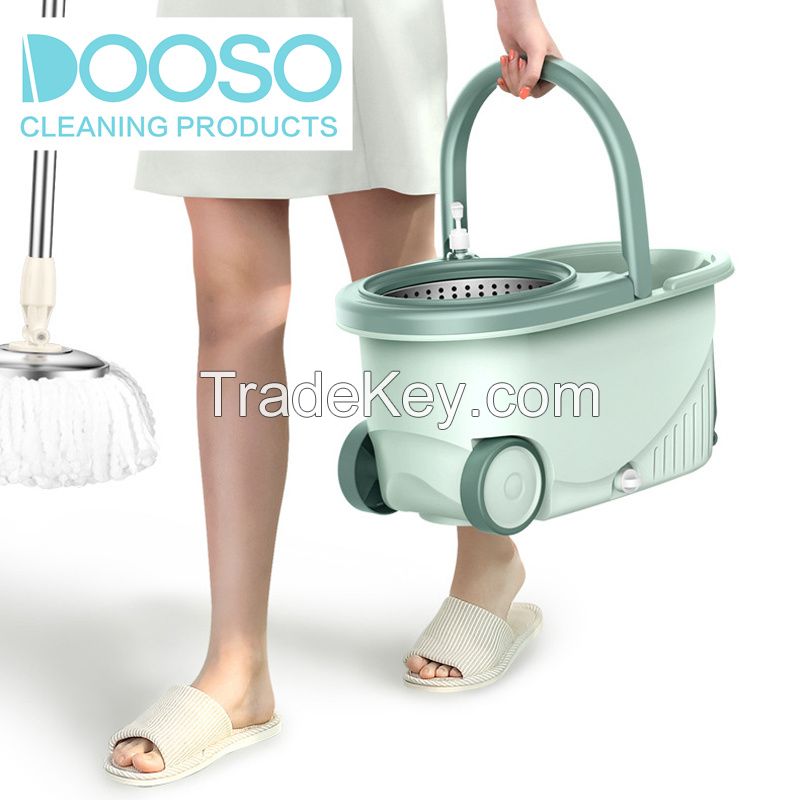 Doosu Factory Price Easy-wring Floor Cleaning Commercial Hand Free Spin Mop And Bucket Set with Handle