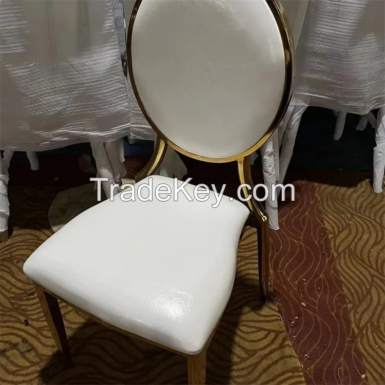 High End Wedding Luxury Metal Hotel Banquet Stainless Steel Dining Chair for Event