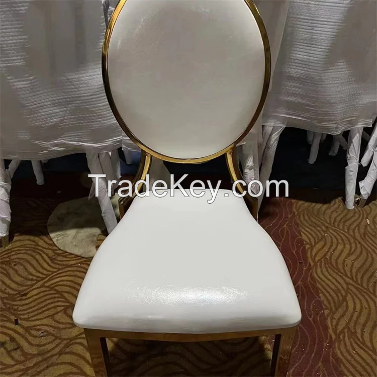 High End Wedding Luxury Metal Hotel Banquet Stainless Steel Dining Chair for Event