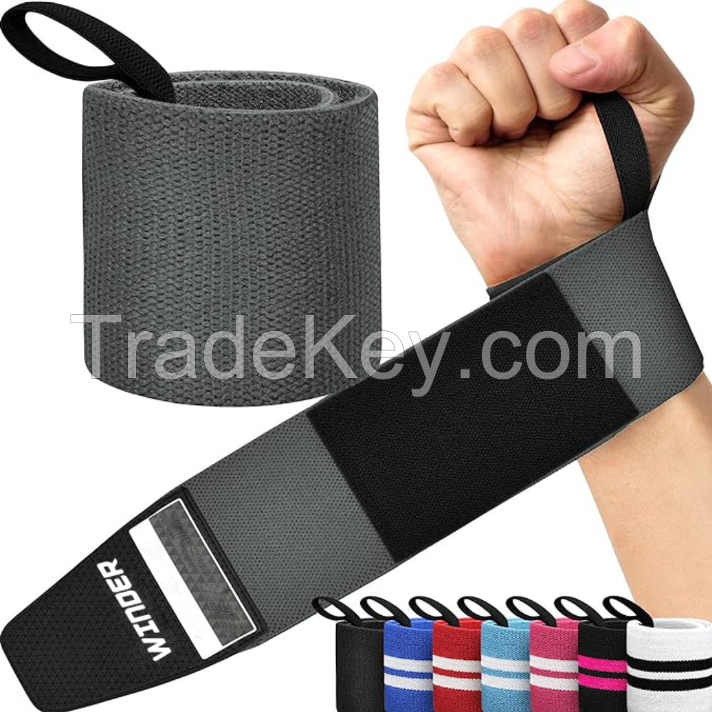 Powerlifting Wrist Support Wraps with Thumb Loops