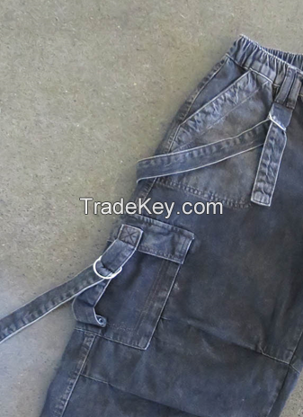 Latest Design Y2K buckled cargo Packets Jeans