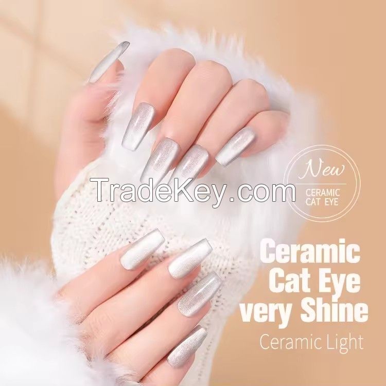 12 Colors Nail Art UV LED Magnetic Ceramic Cat Eye Gel Nail Polish