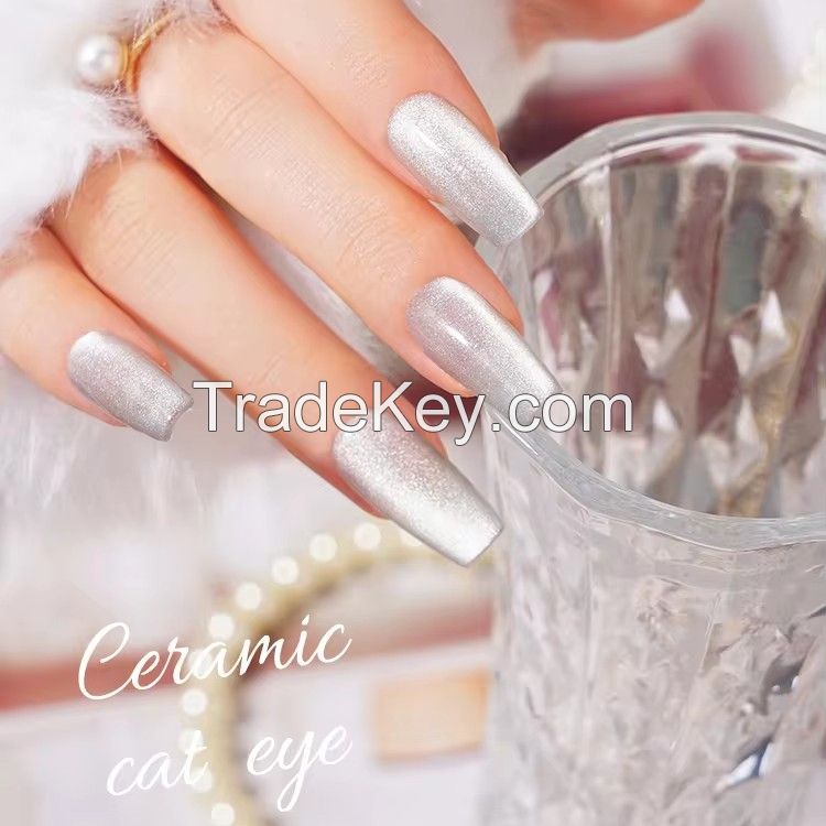 12 Colors Nail Art UV LED Magnetic Ceramic Cat Eye Gel Nail Polish