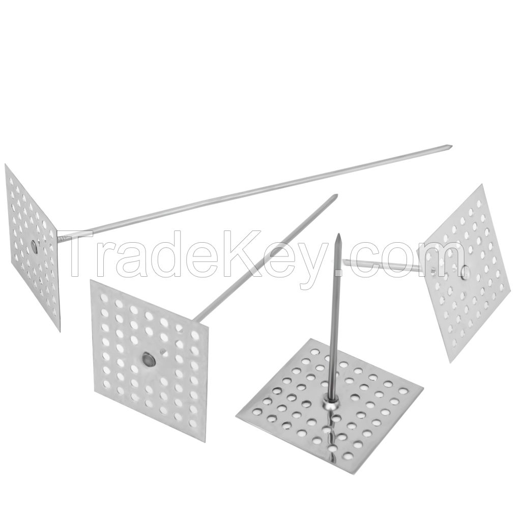 duct wrap insulation fasteners galvanized steel perforated base insulation stick pin