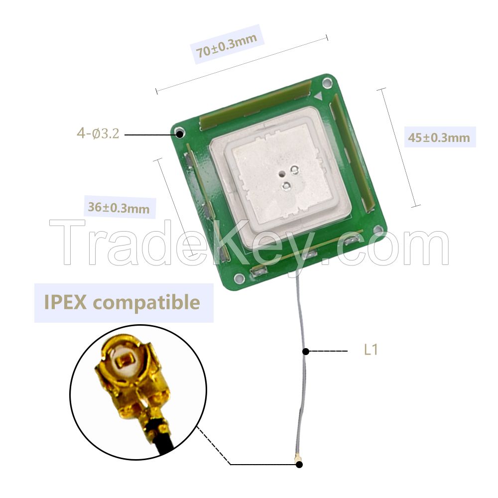 Signal Plus 25x25mm 18x18mm ceramic gps gnss antenna 1.13 cable ulf internal patch antenna