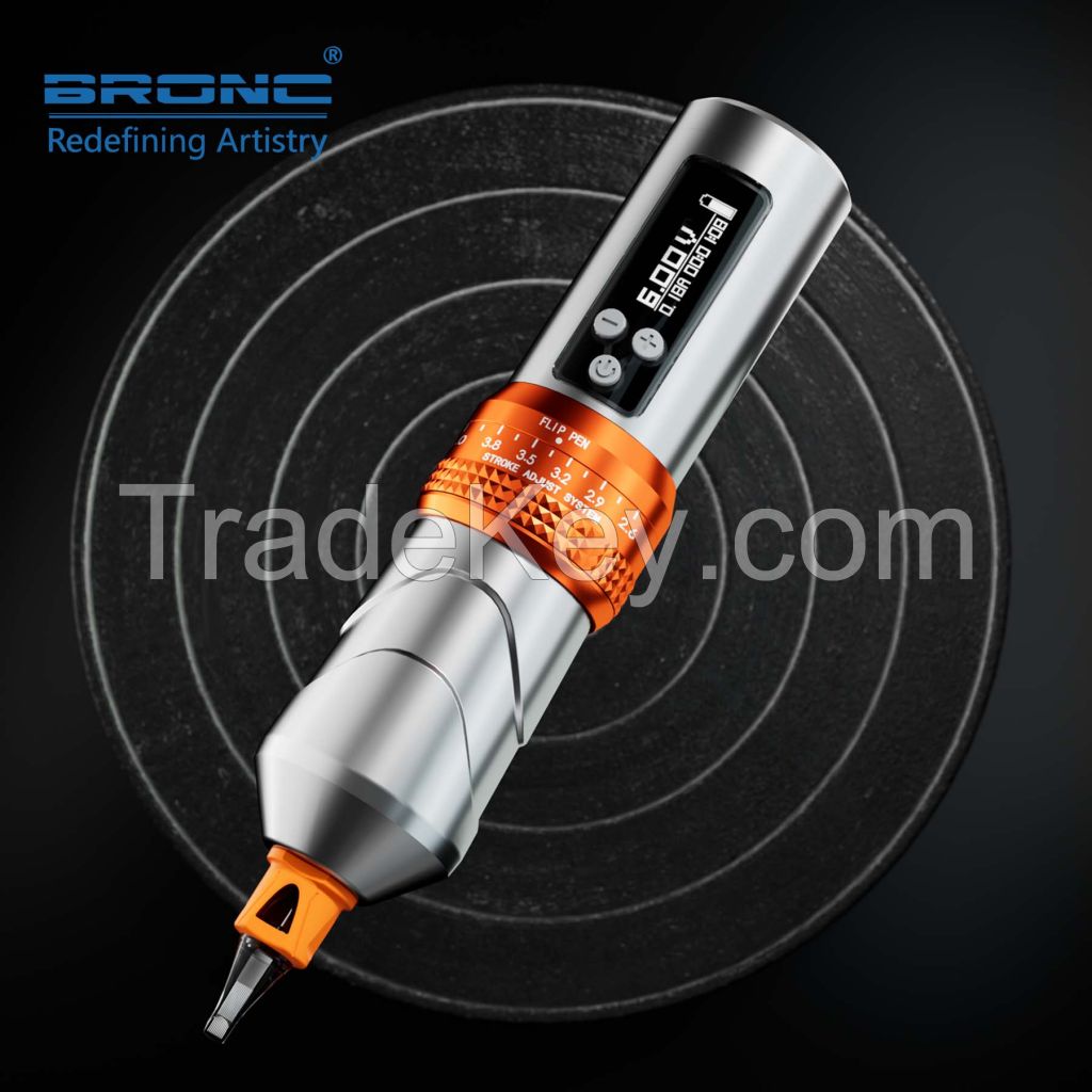 Bronc Adjustable Wireless Pen Digital LED Display Tattoo Gun with Swiss motor for Tattoo Artist