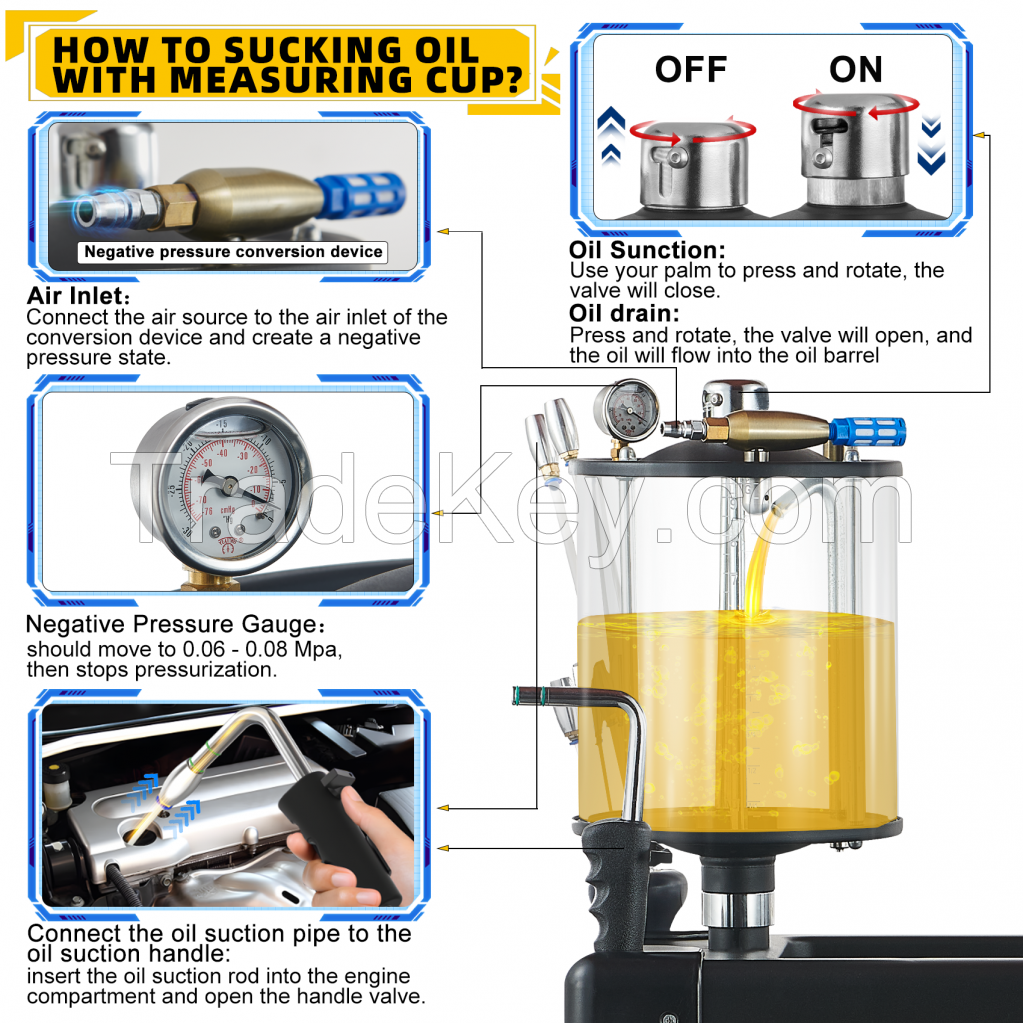 Pneumatic Waste Oil Changer Pneumatic Waste Oil Drain Collector Collect Oil machine For Car With Trolley