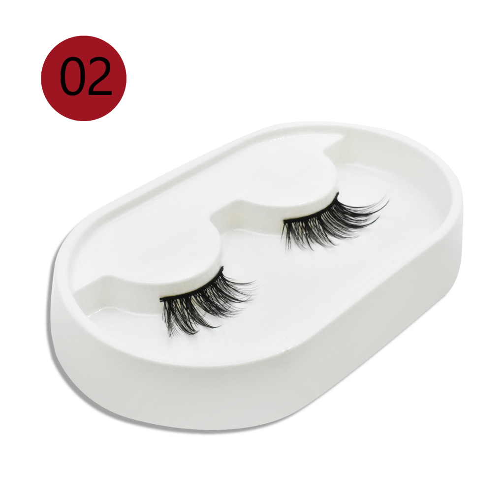 3D Multi-layer natural wispy Synthetic hair lashes in flexible cotton band / Lightable wearing feel of silk hair eyelash from eyelash manufacturer / Wet lash look by 10mm high quality synthetic fiber eyelash from vendor / Elegant 12mm 3D good fiber materi