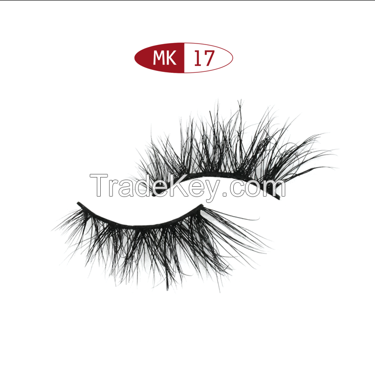 Natural short length Full Strip Mink Lashes MK17 / Feather light 12mm mink eyelash /  Cute 13mm natural real mink hair eyelash / Thin 13mm 5D mink eyelash / Curly 12mm 5D mink hair eyelash / Velvety 15mm 3D layered mink eyelash