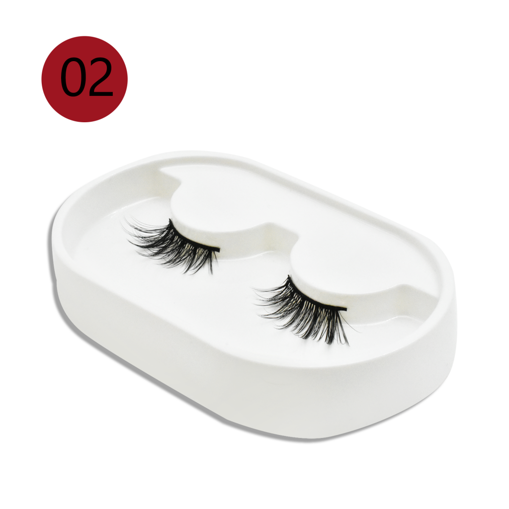 3D Multi-layer natural wispy Synthetic hair lashes in flexible cotton band / Lightable wearing feel of silk hair eyelash from eyelash manufacturer / Wet lash look by 10mm high quality synthetic fiber eyelash from vendor / Elegant 12mm 3D good fiber materi