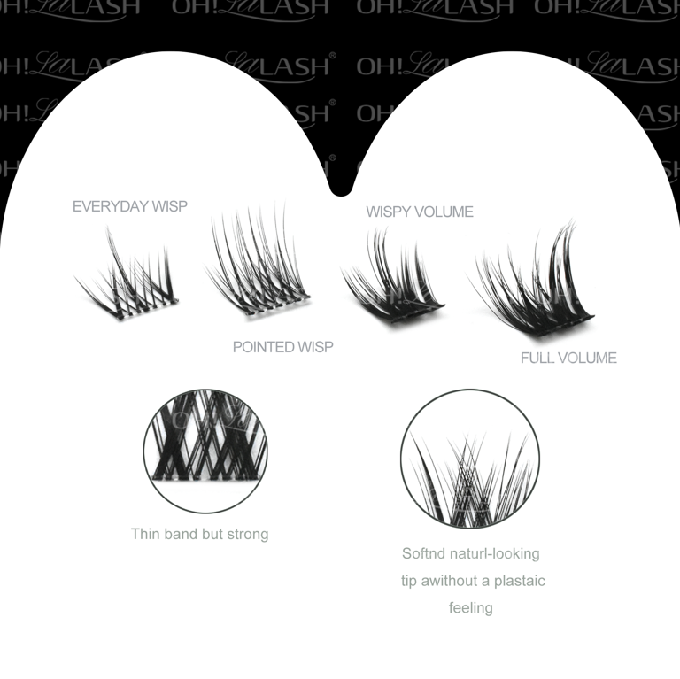 8-16MM Natural Self Adhesive Lash Clusters Kit Easy to Apply Press On Cluster Lash Extension