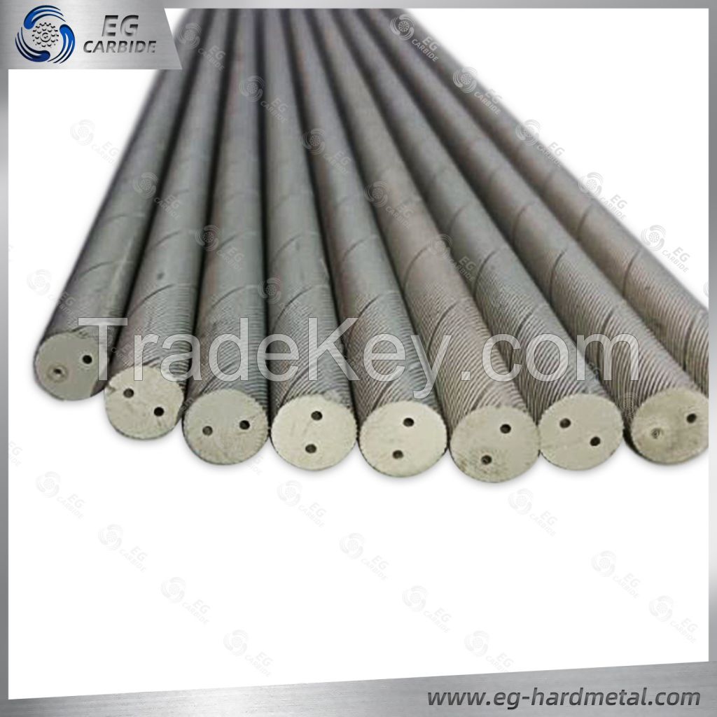 Carbide rods with 30 degree two helical coolant rods