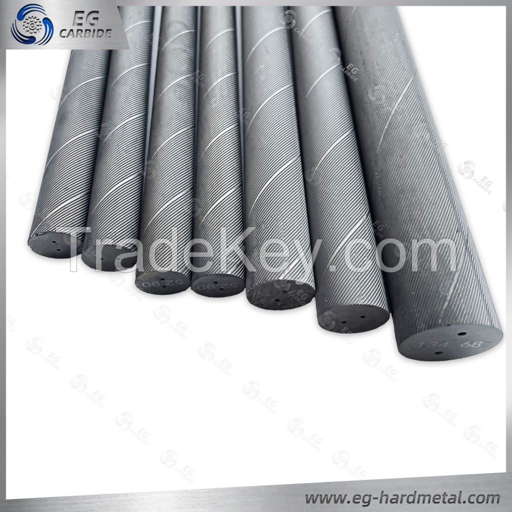 Carbide rods with 30 degree two helical coolant rods