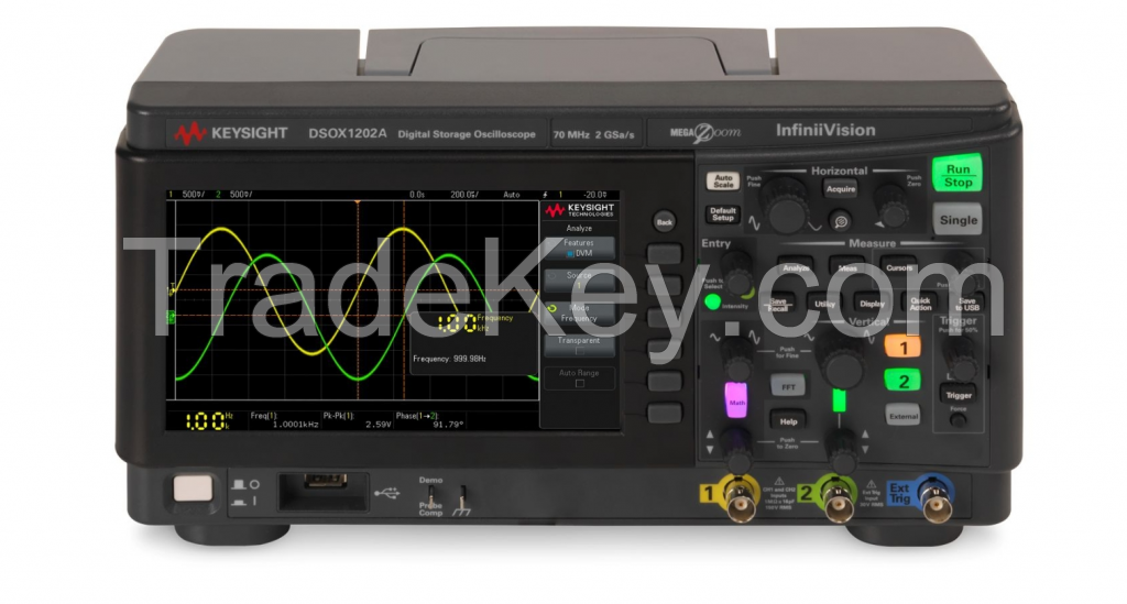 DSOX1202A Oscilloscope: 70/100/200 MHz, 2 Analog Channels