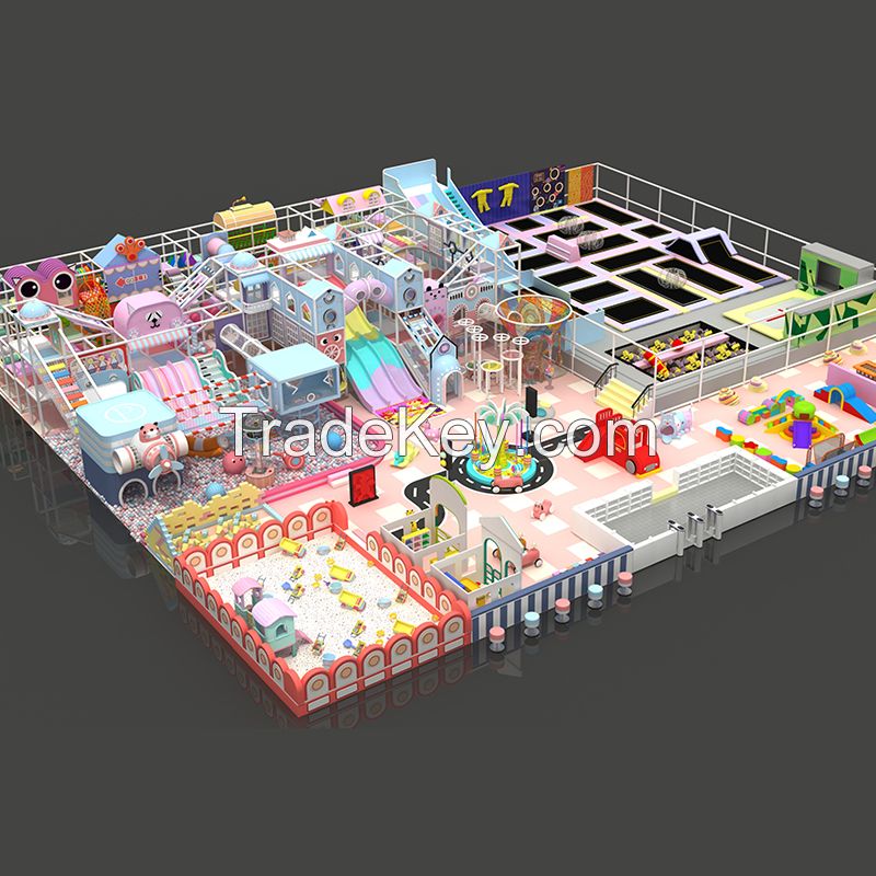 Free design indoor soft children's playground trampoline park amusement facilities soft play childre