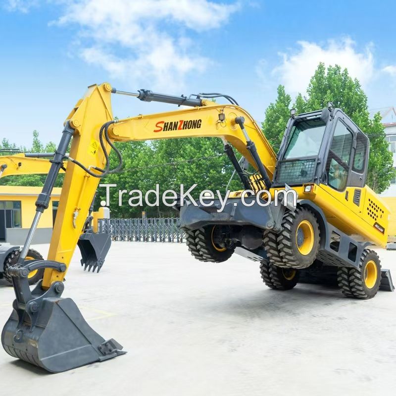 Shanzhong Official 13ton SZL135 Hydraulic Backhoe Wheel Excavator with CE for sale