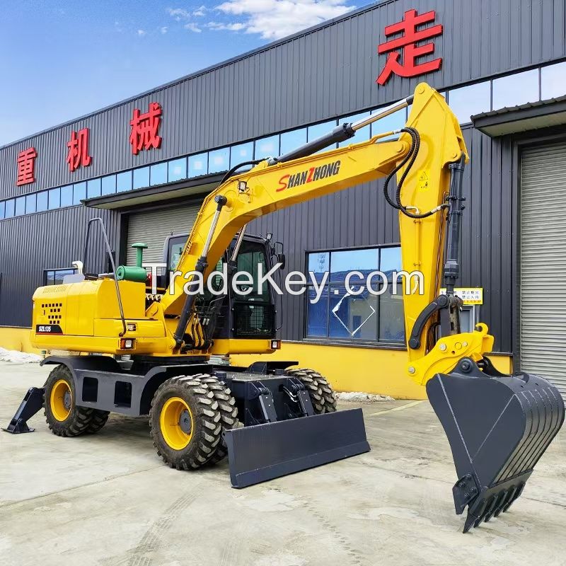 Shanzhong Official 13ton SZL135 Hydraulic Backhoe Wheel Excavator with CE for sale