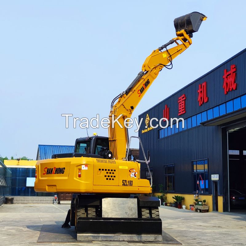 Engineering Machinery Shanzhong factory 17ton SZL180 Hydraulic Wheel Excavator hot sale in Tanzania