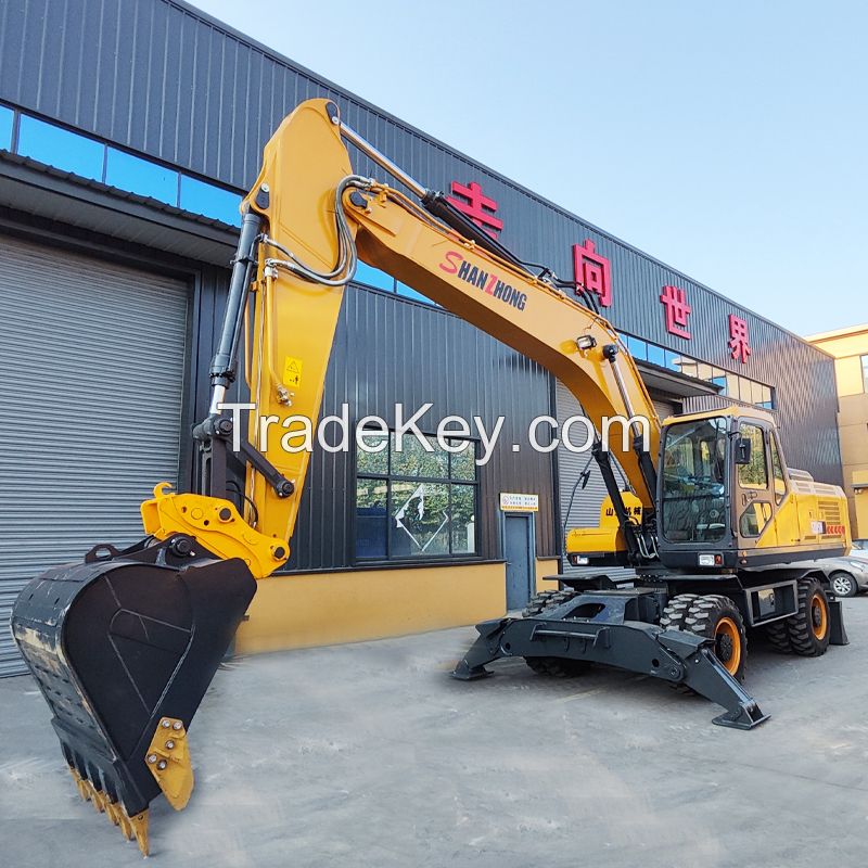 Engineering Machinery Shanzhong Factory 21ton SZL215 Wheel Excavator with Outrigger Hydraulic Drive