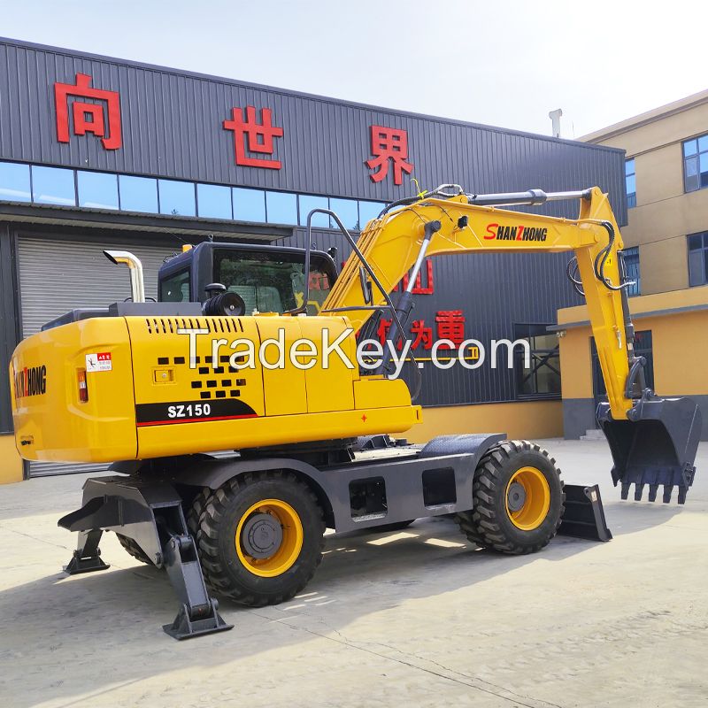 Shanzhong factory supply directly SZL150 13ton 14ton 15ton 0.6cbm Wheeled Excavator hot sale