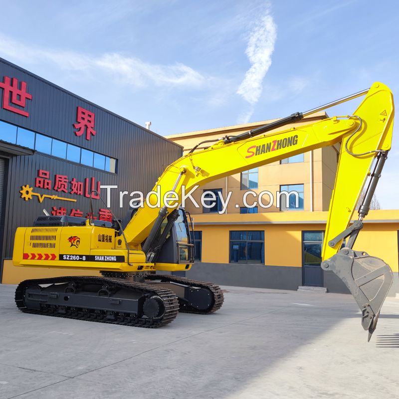 Shanzhong Factory Hot-selling Earth-moving Machinery SZ260 Hydraulic Crawler Excavator For Construction Sites