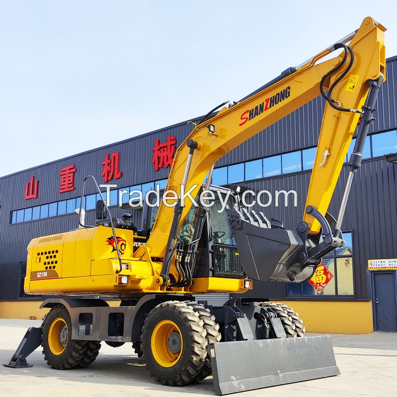 Shanzhong factory supply directly SZL150 13ton 14ton 15ton 0.6cbm Wheeled Excavator hot sale