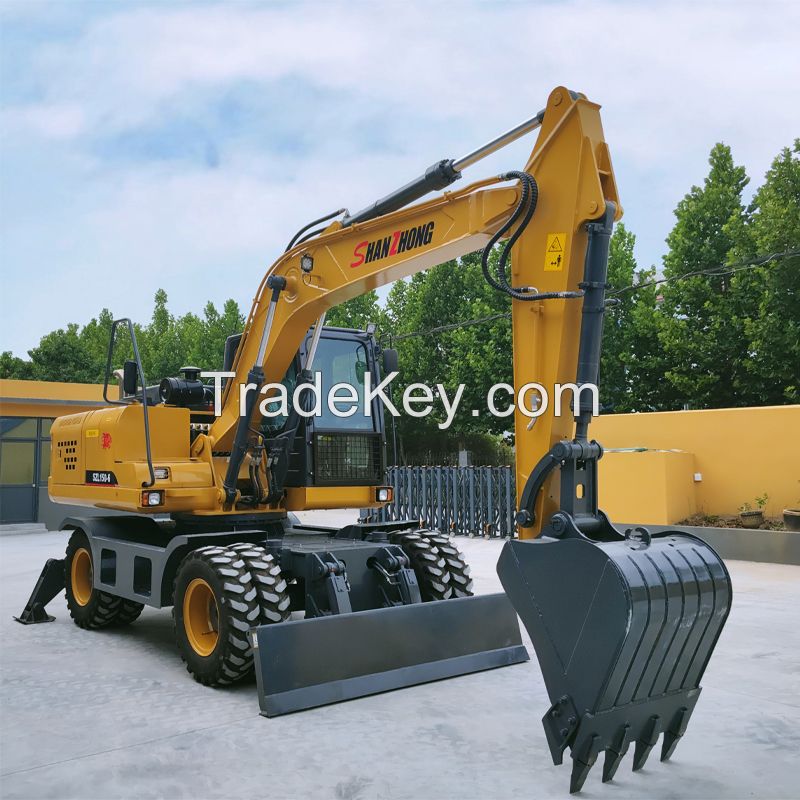 Shanzhong factory supply directly SZL150 13ton 14ton 15ton 0.6cbm Wheeled Excavator hot sale