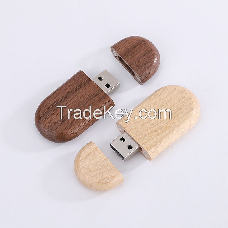 Wooden USB Flash Drive With Wooden boxes For Wedding Gifts Support Custom Logo 