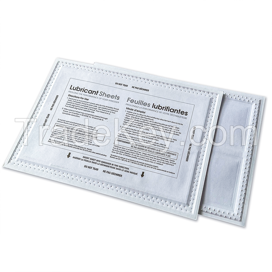 Paper shredder lubricant sheets