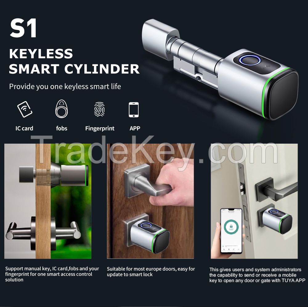 SZMYQ Tuya WiFi Smart Door Lock Keyless Smart Cylinder Door Lock (Fingerprint type)