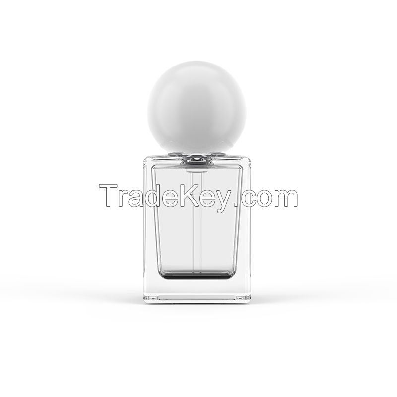 30ml Luxury Liquid Foundation Glass Bottle with Pump and Spherical Lid - Model YB030013