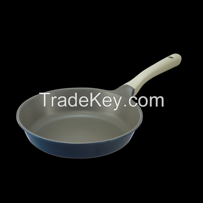 Omi Grey Marble Deep Frying Pan 24cm