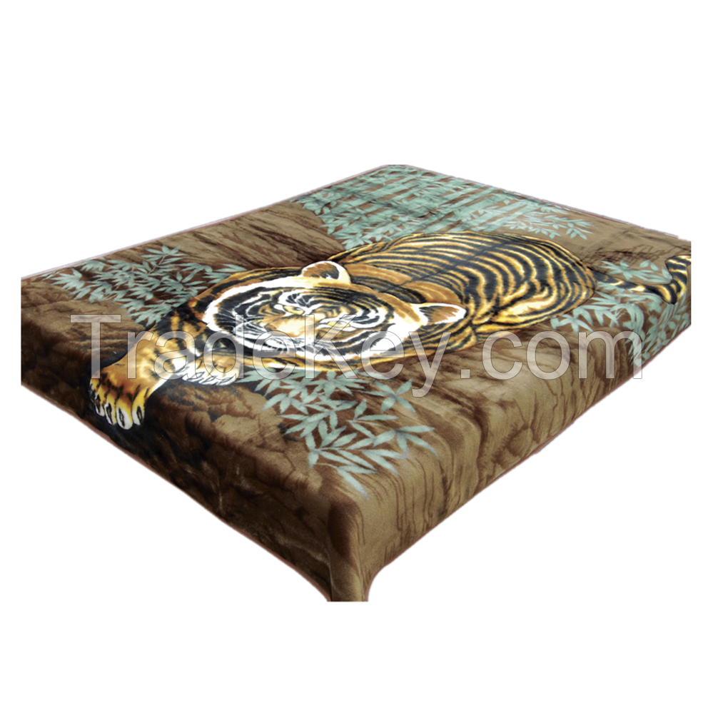 Wholesale Polyester Super Soft Cozy Raschel Mink Blanket for dubai Luxury Gift Raschel Blanket for Winter