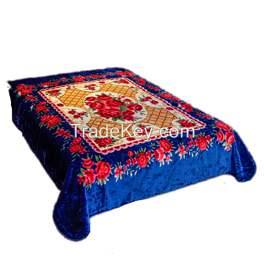 High Quality Double Ply Soft Embossed Raschel Mink Blanket From Korea