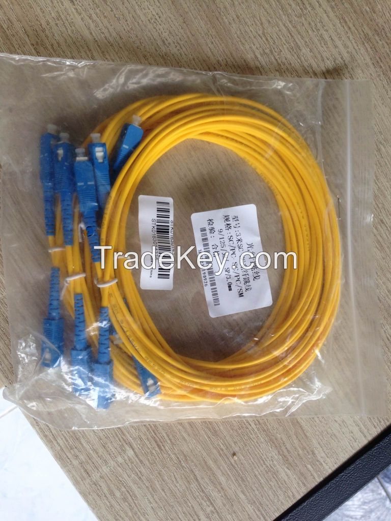 3m sc/apc-sc/apc single mode 2.0mm fiber optic patch cord,jumper,connector, factory direct supply