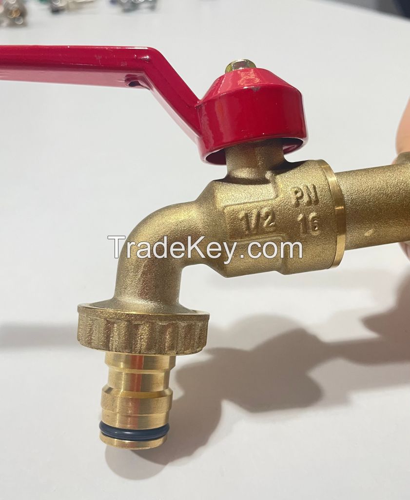 High quality SW type brass bibcock Red handle for bathroom faucets and garden use