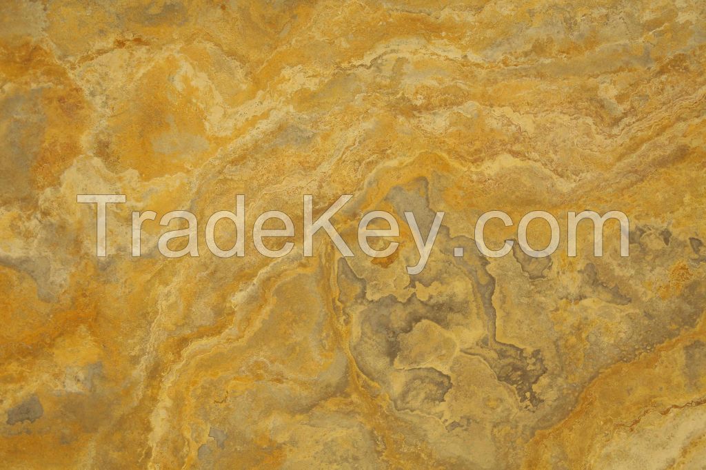 travertine, red, beige, silver 