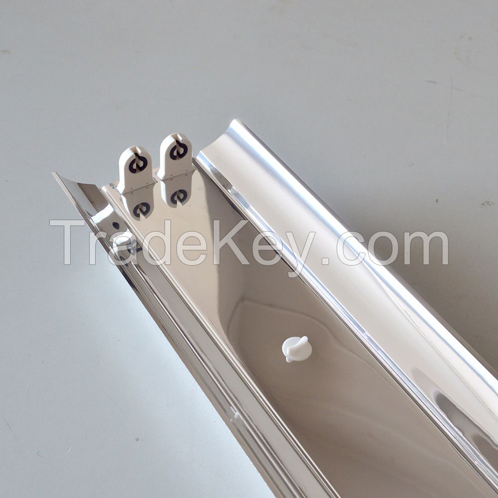 Double tube covered LED bracket mirror reflector T8 double tube 0.5mm thick engineering style LED bright light reflector