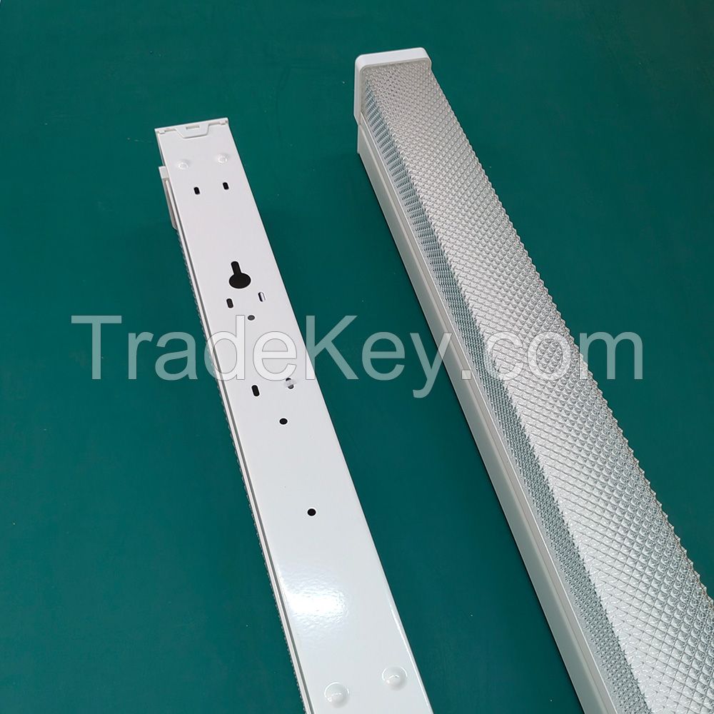  LED prism diffusion cover bracket T8 square cover dustproof single tube double tube 0.5mm thick lamp bracket inner box packaging