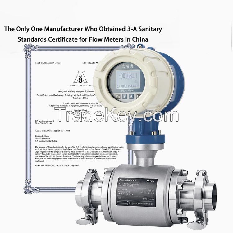 3-A Sanitary Tri-clamp Electromagnetic Flowmeter for Milk 