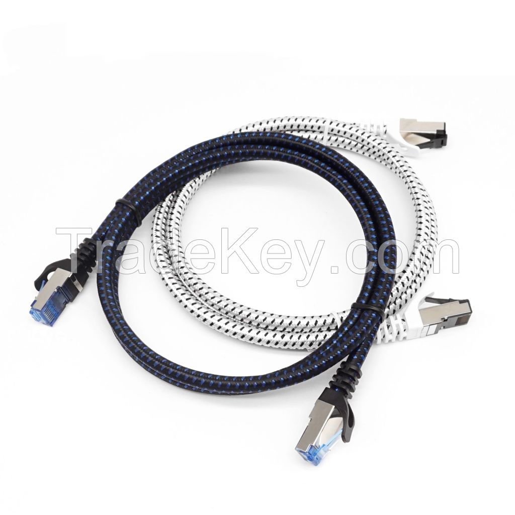 CF FCC Certified PVC Jacket Material 24 26 AWG Ehernet Round Cable UTP Cat8 Patch Cord