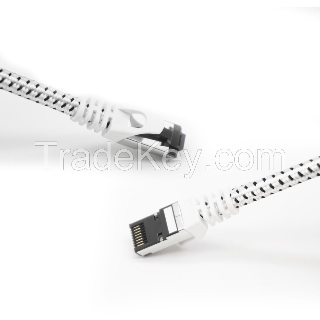 CF FCC Certified PVC Jacket Material 24 26 AWG Ehernet Round Cable UTP Cat8 Patch Cord