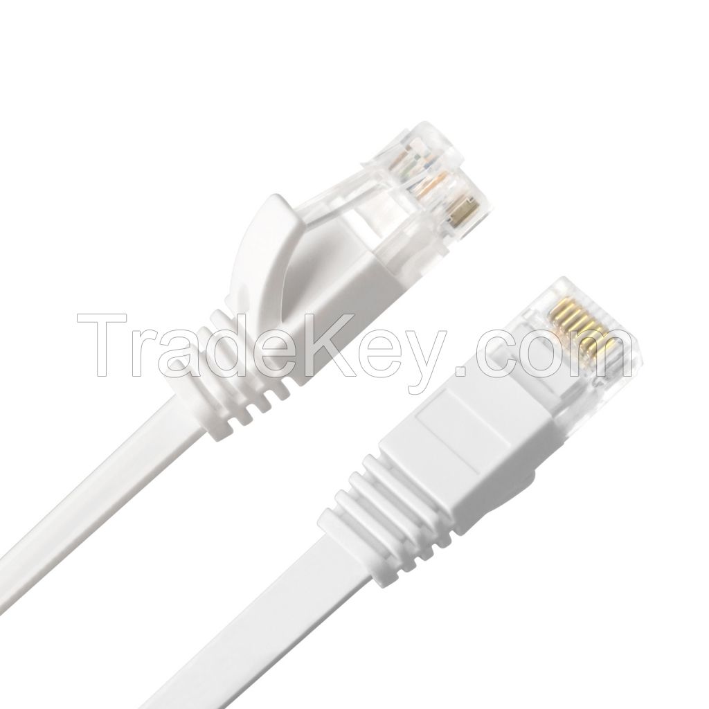 White 250Mhz 1Gbps UTP Cat6 Patch Cord Pure Bare Copper Wire RJ45 Thin Cat6 Ethernet Cable