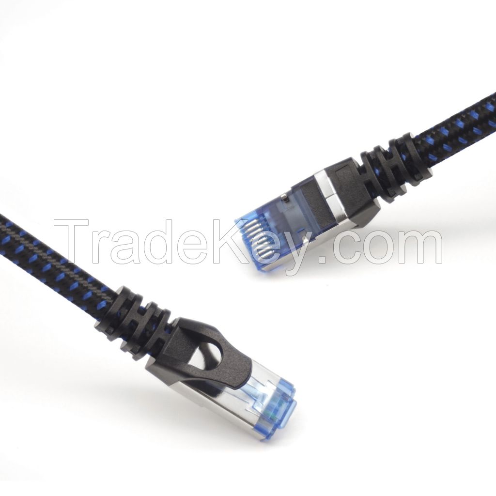 CF FCC Certified PVC Jacket Material 24 26 AWG Ehernet Round Cable UTP Cat8 Patch Cord