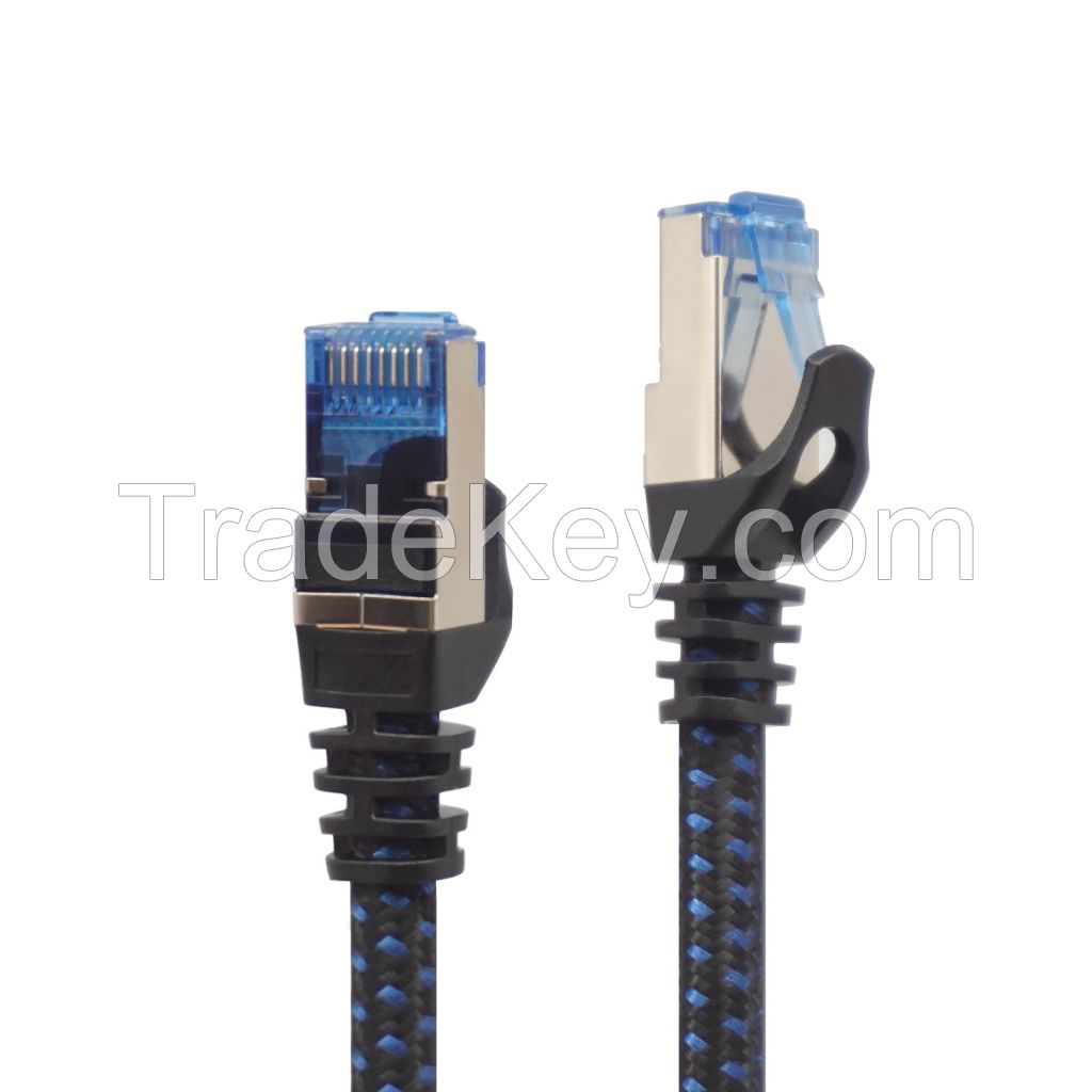CF FCC Certified PVC Jacket Material 24 26 AWG Ehernet Round Cable UTP Cat8 Patch Cord