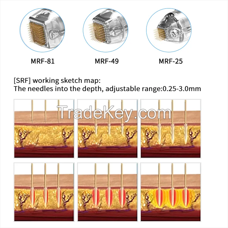 Microneedle rf face lifting system gold fractional pen radio frequency needles microneedling machine